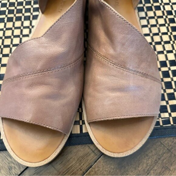 Cynthia Rowley Cosinn Brown Leather Open-Toe Flats Size 9.5 NWOT Women’s - Picture 3 of 12